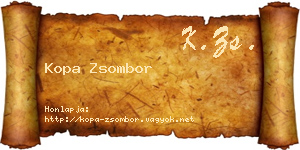 Kopa Zsombor névjegykártya